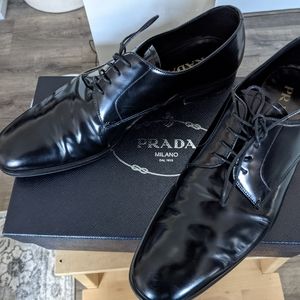 Prada Brushed leather derby shoes 9.5